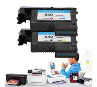 Keenso Testina di stampa serie 8000 8500 per C4900A C4901A con ugello di lucidatura, processo di stampa liscio e inchiostro sufficiente (nero e giallo + rosso e blu)