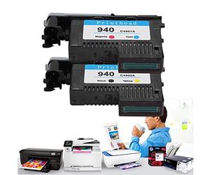 Keenso Testina di stampa serie 8000 8500 per C4900A C4901A con ugello di lucidatura, processo di stampa liscio e inchiostro sufficiente (nero e giallo + rosso e blu)