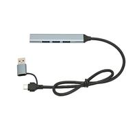 Keenso Tipo C Hub 4 Porte in Alluminio in Lega Ad Alta velocità USB 3.0 Docking Station per PC per Laptop Desktop, Deep Space Grey