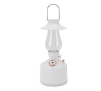 Keenso Umidificatore con Luce Notturna, Design Vintage con Lampada a Cherosene, Nebulizzazione Regolabile e Funzionamento Silenzioso, Ideale per Camera da Letto o Ufficio (WHITE)