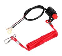 Keenso Universale Fuoribordo Switch Chiavi Moto Fuoribordo Tosaerba Motore di Emergenza Stop Interruttore W/Tether Cordino Cavo Altri Trasporti, come immagine, Standard