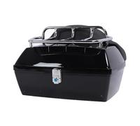 Keenso Valigia Posteriore per Moto, Scatola Portaoggetti in Plastica ABS Resistente All'acqua da 48 Litri con Serratura di Sicurezza e Chiave, per Caschi Equitazione Equipaggiamento (BLACK)