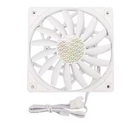 Keenso Ventola della Custodia PWM da 120 Mm con Cuscinetto a Pressione Dinamica MFDB, Ventola per Raffreddamento per PC da 500-1800 Giri/Min per Build per Computer Fai-da-Te (White)