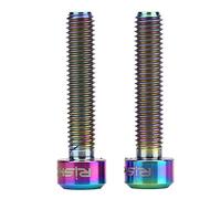 Keenso Viti a leva del freno, 3 colori 2 pezzi/set M5 x 25 mm in lega di titanio viti per freni per bicicletta, maniglia del freno, bulloni fissi, leva del freno per mountain bike, viti per bicicletta (multicolore)