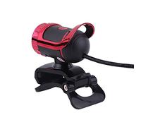Keenso Web Camera PC Camera Web Camera,USB 2.0 0.3M Pixels Clipon Webcam Web Camera HD 360° Rotating Stand Builtin Microphone PC Camera for PC Gaming Mice (Rosso)