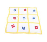 Keenso XO Toss Game, Tavola Pieghevole in Nylon con 10 Pouf, Ideale per Feste in Spiaggia e sul Prato (Yellow)