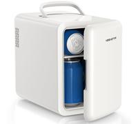 KEENSTAR Mini frigorifero da 6 litri/8 lattine, 110 V CA/12 V CC, raffreddamento e scaldino per camera da letto, cosmetici, ufficio, dormitorio e auto, frigorifero personale portatile per
