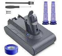 Keenstone Batteria per Dyson V6, 21.6V 8000mAh Li-Ion, Compatibile con Dyson Serie V6 DC58/DC59/DC61/DC62/DC72/DC74, con 3 Filtri Lavabili