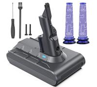 Keenstone Batteria per Dyson V7, 21.6V 8000mAh con Filtri 2PCS, Adatto per SV11 Trigger V7 Allergy Animal Motorhead Pro Car + Boat Fluffy Mattres Aspirapolvere