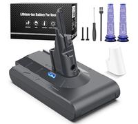 Keenstone Batteria per Dyson V8, 6500mAh Batteria di Ricambio per Dyson V8 Absolute Fluffy Animal SV10 Motorhead Slim Fluffy Total Clean Extra con 2 Filtri