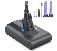 Keenstone Batteria per Dyson V8, 8000mah Batteria di Ricambio per Dyson V8 Absolute Fluffy Animal SV10 Motorhead Slim Fluffy Total Clean Extra con 2 Filtri