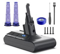 Keenstone Batteria per Dyson V8, 8000mah Batteria di Ricambio per Dyson V8 Absolute Fluffy Animal SV10 Motorhead Slim Fluffy Total Clean Extra con 3 Filtri