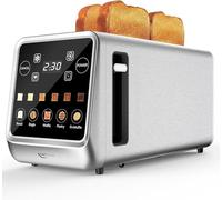 Keenstone Tostapane 4 fette, LED Display Touch screen e funzione memoria, timer, scongelamento e riscaldamento, tostapane in acciaio inox con 6 livelli di doratura, 5 programmi per il pane