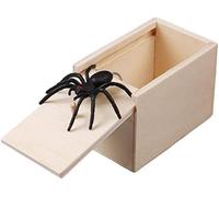Keenwo The Original Spider Prank Box - Articoli scherzi per spaventare, divertente ragno in una scatola di legno, scatola giocattolo, regalo per donna e uomo divertente scatola a sorpresa (2 pezzi