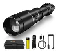 KEENZO 1605N Vcsel IR Torcia Vcsel 940nm Potente illuminatore IR ricaricabile, lente Fresnel Zoomable luce a infrarossi per la caccia con visione notturna, con interruttore dimmer a fuoco rapido