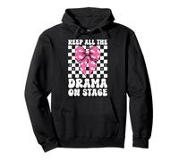 Keep all The Drama On Stage Teatro Maschera Attore Ragazza Mamma Felpa con Cappuccio
