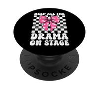 Keep All The Drama On Stage Teatro Maschera Attore Ragazza Mamma PopSockets PopGrip Adesivo
