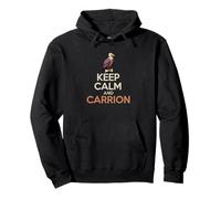 Keep Calm And Carrion Funny Avvoltoio Pun Wildlife Bird Felpa con Cappuccio