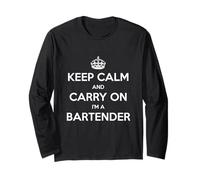 Keep Calm And Carry On I'm a Bartender - Divertente Maglia a Manica