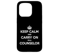 Keep Calm and Carry On I'm a Counselor - Divertente Custodia per iPhone 15 Pro