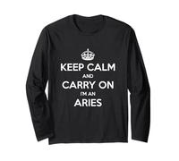 Keep Calm And Carry On I'm an Aries - Funny Astrology Maglia a Manica