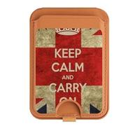 Keep Calm and Carry On - Supporto magnetico a portafoglio per iPhone 16, 15, 14, 13 Pro Max, Multicolore