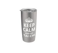 Keep Calm and Do Tai Chi/Arte Marziale Design Bicchiere termico in acciaio inox doppia parete