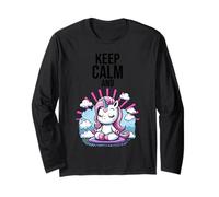 Keep Calm And do Yoga Unicorno Maglia a Manica