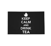 Keep Calm And Drink Tea Flag Resistente Alle Intemperie Bandiera Da Giardino Durevole Bandiera Per Portico Interno Esterno 90X150Cm