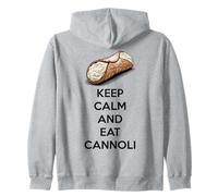 Keep Calm and Eat Cannoli Sicilia Dolci Italiani Felpa con Cappuccio