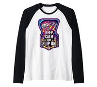 Keep Calm And Flip On Retro Pinball Arcade Game Maglia con Maniche Raglan