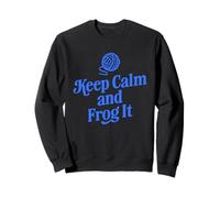 Keep Calm And Frog It Funny Knitting Felpa