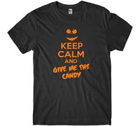 Keep Calm And Give Me The Candy Mens Funny Unisex Halloween T-Shirt Black 3XL