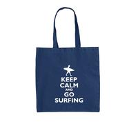 Keep Calm And Go Surf - Borsa Tote IN Tela - Surfer Surf Surfboard Spiaggia Mare