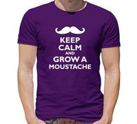 Keep Calm And Grow A Moustache - T-Shirt - MO Barba Peli Sul Viso Funny Bro