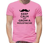 Keep Calm And Grow A Moustache - T-Shirt - MO Barba Peli Sul Viso Funny Bro