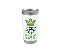 Keep Calm and Grow Basilico Gardener Plant Lover Bicchiere termico in acciaio inox doppia parete