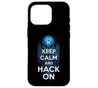 Keep Calm And Hack On Hacker Skull Circuit Board Custodia per iPhone 16 Pro