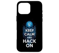 Keep Calm And Hack On Hacker Skull Circuit Board Custodia per iPhone 16 Pro Max