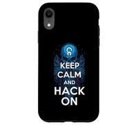 Keep Calm And Hack On Hacker Skull Circuit Board Custodia per iPhone XR