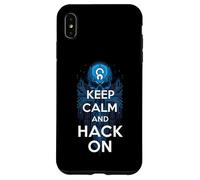 Keep Calm And Hack On Hacker Skull Circuit Board Custodia per iPhone XS Max