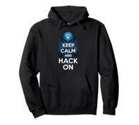 Keep Calm And Hack On Hacker Skull Circuit Board Felpa con Cappuccio