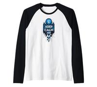 Keep Calm And Hack On Hacker Skull Circuit Board Maglia con Maniche Raglan