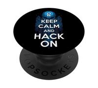 Keep Calm And Hack On Hacker Skull Circuit Board PopSockets PopGrip Adesivo
