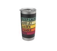 Keep Calm And Let Aaden Handle This Funny Custom Retro Citazione Bicchiere termico in acciaio inox doppia parete