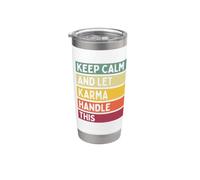 Keep Calm And Let Karma Handle This Funny Custom Retro Citazione Bicchiere termico in acciaio inox doppia parete