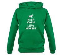 Keep Calm And Love Cavalli - Bambini Felpa con Cappuccio Equitazione Ippica