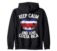 Keep Calm And Love Costa Rica Cuore Bandiera Vacanza Costa Rica Felpa con Cappuccio