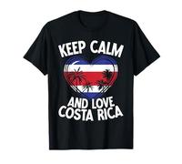 Keep Calm And Love Costa Rica Cuore Bandiera Vacanza Costa Rica Maglietta