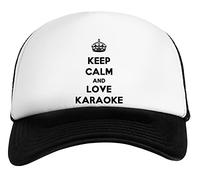 Keep Calm And Love Karaoke Berretto da Baseball Unisex Ragazzi Nero Bianco Baseball cap Kids White Black
